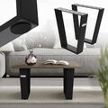 2er Set Tischbeine Tischgestell Bankbeine Bankkufen Stahl 40x43cm Schwarz matt