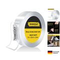 3 Meter Doppelseitiges Klebeband Extra Stark Transparent - 2mm dick, Ablösbar...