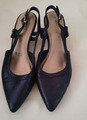 TAMARIS DAMEN NAVY METALLIC SLING PUMPS SANDALE Gr.38 wNEU