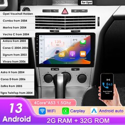 9"Android 13 Autoradio Carplay GPS Navi Für Opel Astra H Zafira Corsa C D 2+32GB