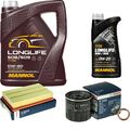 BOSCH Inspektionspaket 6L MANNOL Longlife 0W-20 für VW Skoda T-ROC 1.5 TSI Golf