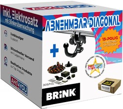 BRINK AHK für VW T5 T6 Multivan Bus 09-19 diagonal abn. + 13-pol ECS ES SPEZ