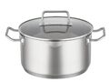EXPERTISO Kochtopf Hochwertiger Universaltopf aus Edelstahl 18/10 24 cm Glasd...
