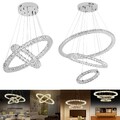 Dimmbar LED Hängeleuchte Kronleuchter Kristall Ring Pendelleuchte Deckenlampe DE