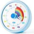 Kinder Visueller Timer, 60 Minuten Countdown, Lautlos, Regenbogenmuster, für Ler