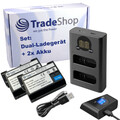 3in1 Set: Dual USB LCD Ladegerät + 2x Akku 2400mAh für Nikon D7000 D7200