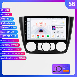 Carplay Autoradio Android 13 DAB GPS 4G LTE Für BMW 1er E81 E82 E87 6+64G RDS BT