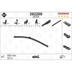 Wischblatt SWF 262208 ALTERNATIVE CONNECT für AUDI CITROËN PEUGEOT RENAULT DACIA