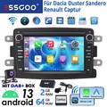 DAB+ Android 13 2+64G Carplay Autoradio GPS Für Renault Dacia Duster Lodgy Logan