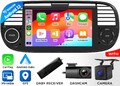 CAM+DVR+DAB+ 7" IPS Android 13 Autoradio GPS Navi CarPlay Für Fiat 500 2008 2009