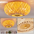 Ess Wohn Schlaf Zimmer Leuchte messingfarben Lichteffekt rund Decken Lampe Holz