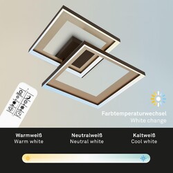 Briloner Deckenleuchte LED 25W Deckenlampe CCT Fernbedienung Schwenkbar Gold