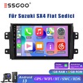 DAB Android13 Apple Carplay Autoradio GPS Navi Kamera Für Suzuki SX4 Fiat Sedici