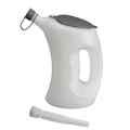 Öl-Messbecher 2L mit Deckel, Auslauf und Schutzkappe weiß Kunststoff Kraftstoff