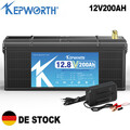 12V 200AH LiFePO4 Lithium Batterie 200A BMS Akku Solar Boot Wohnmobil+Ladegerät