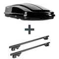 Dachbox LEVUP Space 430 Duo + Dachträger Menabo Sherman für Hyundai Getz TB Top