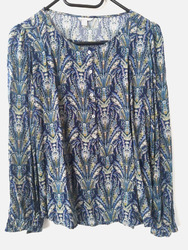 Esprit Damen Bluse Tunika Langarm Viskose Größe 34 neuwertig bunt