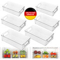 6 x Kühlschrank Organizer Stapelbar Aufbewahrungsbox Vorratsbehälter Schublade