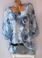 ITALY Gr.44,46,48 Longshirt,Tunika,Bluse,Shirt,Muster,Oversize,Baumwolle,NEU