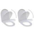  2x Toilettensitz mit Absenkautomatik Klodeckel WC Sitz Toilettendeckel vidaXL