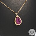 Wert 1790 € Brillant Turmalin Anhänger mit Kette in 750 18 Karat Rosé Gold