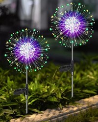 4X LED Solarleuchte Feuerwerk Licht Lichterkette Solarlampe Außen Garten Deko