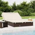 Sonnenliege 2 Personen Dach Gartenliege Liege Doppelliege Poly Rattan 6 Farbe DE