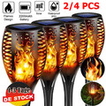 2/4 Set Solarleuchten Solar Fackel Gartenfackeln mit Flammeneffekt Solarlampen