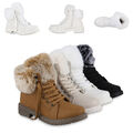 Damen Warm Gefütterte Worker Boots Stiefeletten Kunstfell Schuhe 840850