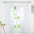 Transparent Gardinen mit Kräuselband Landhaus Vorhang Voile Wohnzimmer Stores