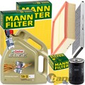 MANN INSPEKTIONSPAKET+5L CASTROL 5W-30 MOTORÖL passend für AUDI A4 B5 VW 1.9 TDI