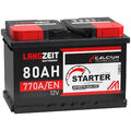 Autobatterie 80Ah 12V Starterbatterie ersetzt 74Ah 75Ah 77Ah 72Ah Auto Batterie