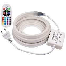 230V Neon LED Stripe RGB/Weiß Leiste Streifen 5050 SMD Band Licht Lichterkette