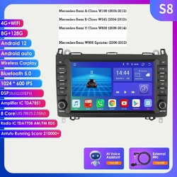 Android 10 GPS Autoradio Für Mercedes Benz Benz W447 W639 W169 W245 Vito 3 Viano