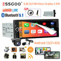 6.86" Autoradio 1DIN Touchscreen Apple Carplay Android Auto Bluetooth FM Kamera