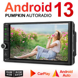Pumpkin 7" Android 13 Autoradio 2 DIN GPS Navi 4GB 64GB USB DAB Touchscreen WiFi
