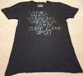 Dunkelblaues kurzärmliges T-Shirt mit Logo von Esprit Größe M