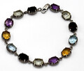 Multicolor Edelstein Armband Amethyst Granat Blautopas Citrin Zirkon