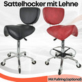 Sattelhocker mit Lehne Rollhocker Arbeitshocker Drehhocker Praxis Friseur Büro
