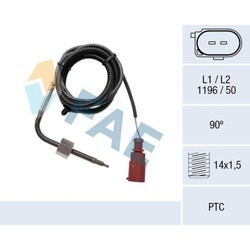 1x Sensor, Abgastemperatur FAE 68062 passend für SKODA VW