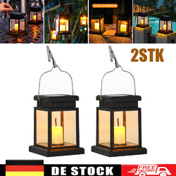 2 stk LED Solarleuchte Solarlampe Außen Laterne Beleuchtung Garten Deko Warmweiß