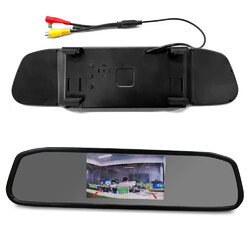 Auto KFZ 4.3" Rückspiegel Monitor Rückfahrkamera TFT LCD Bildschirm 2 Wege Video