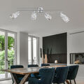 Spotleiste Deckenlampe Strahler verstellbar Chrom Glas Wohnzimmerlampe 4 flammig