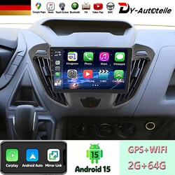 Autoradio Android 15 DAB+ RDS Carplay Für Ford Transit Custom 2013-2018 +Kamera