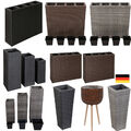1/2/3x Blumentopf Pflanzkübel Hochbeet Poly Rattan Optik Schwarz Grau Braun Weiß