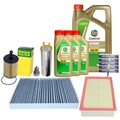 MANN-FILTER Filter Satz Glühkerzen + 8L CASTROL EDGE 5W30 LL für VW T5 2.5 TDI