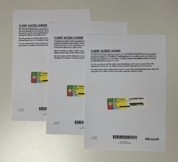 3x MICROSOFT WINDOWS SERVER 2016 CAL 1 USER LIZENZ Client Access License USERCAL