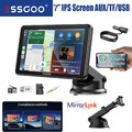 7" Wireless Apple CarPlay Android Auto Tragbar Touchscreen Autoradio Bluetooth