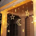LED Weihnachts Lichterkette Fenster Lichtervorhang Innen Außen Gartenbeleuchtung