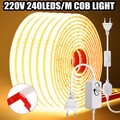 COB LED Streifen Stripe Selbstklebend 220V Wasserdicht Lichtband Lichtschlauch